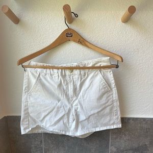 American Eagle High-Rise Shortie Stretch White Shorts